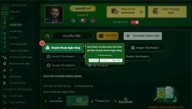 Hướng dẫn nạp và rút tiền khi chơi game cấp độ Pkwin - Pkwin